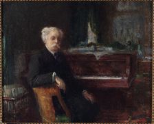 Portrait of Gabriel Fauré (1845-1924), composer, c1906. Creator: Henry Farre