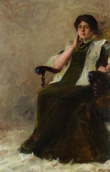 Portrait of Gabriela Zapolska, wife of Stanislaw Janowski, c1900. Creator: Stanislaw Janowski