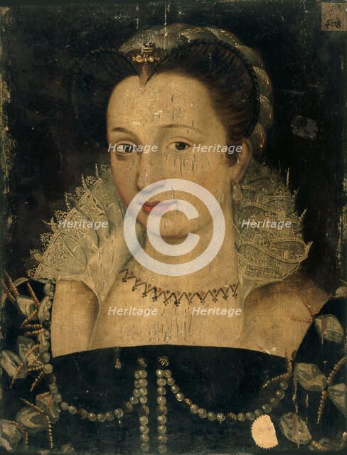 Portrait of Gabrielle d'Estrées (1573-1599), ca 1590. Creator: Anonymous.