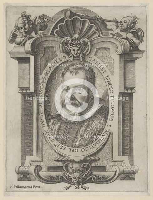 Portrait of Galileo Galilei, 1613. Creator: Francesco Villamena.