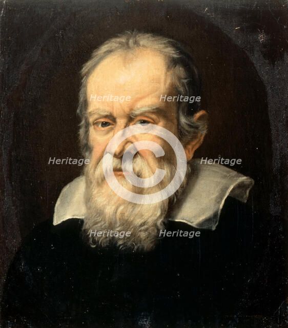 Portrait of Galileo Galilei. Artist: Boschi, Francesco (1619-1675)