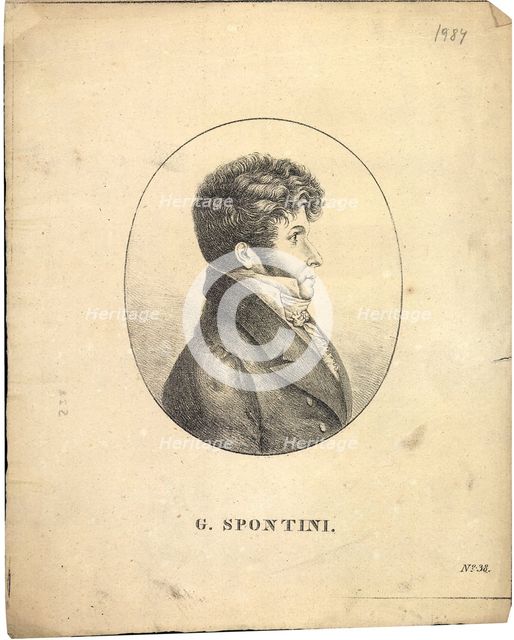 Portrait of Gaspare Spontini (1774-1851), ca 1820.