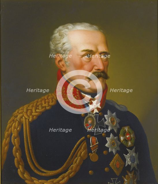 Portrait of Gebhard Leberecht von Blücher, Prince of Wahlstatt (1742-1819). Artist: Ströhling, Eduard (1768-1826)
