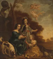 Portrait of Geertruyt, Margriet and Anna Delff, the Artist's Daughters (Portrait of three..., 1660. Creator: Jacob Willemsz. Delff the Younger