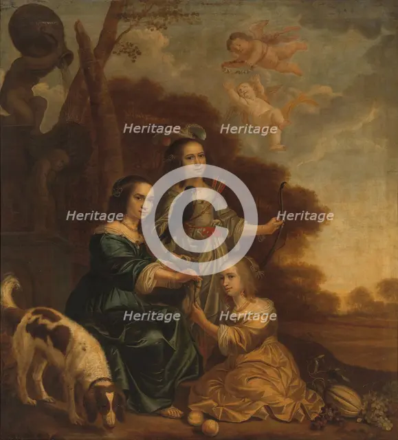 Portrait of Geertruyt, Margriet and Anna Delff, the Artist's Daughters (Portrait of three..., 1660. Creator: Jacob Willemsz. Delff the Younger.