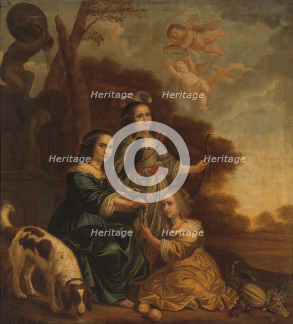 Portrait of Geertruyt, Margriet and Anna Delff, the Artist's Daughters (Portrait of three..., 1660. Creator: Jacob Willemsz. Delff the Younger.