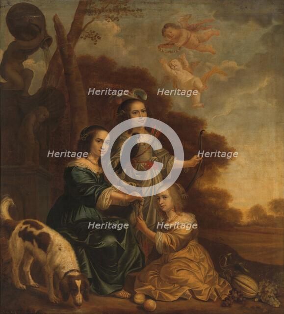 Portrait of Geertruyt, Margriet and Anna Delff, the Artist's Daughters (Portrait of three..., 1660. Creator: Jacob Willemsz. Delff the Younger.