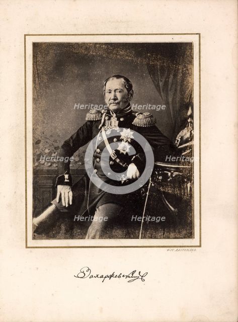 Portrait of General Yakov Vasilievich Zakharzhevsky (1780-1865), 1857. Creator: Dauthendey, Carl Albert (1819-1896).