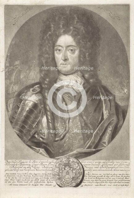 Portrait of general admiral François Lefort (1656-1699), 1698. Creator: Schenk, Peter (Petrus), the Elder (1660-1718).