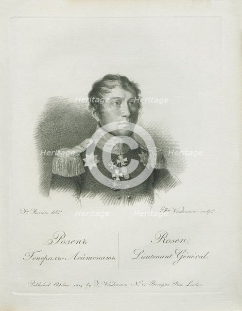 Portrait of General Baron Georg (Grigory Vladimirovich) von Rosen (1782-1841), 1813.