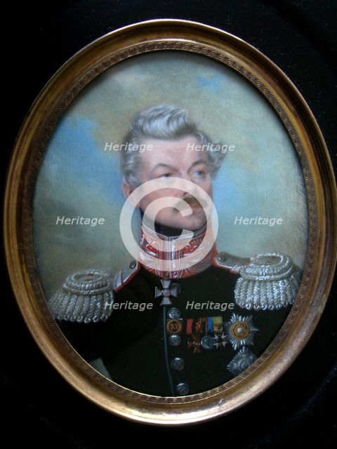 Portrait of General Count Fyodor Nesselrode (1786-1868), before 1868. Artist: Marszalkiewicz, Stanislaw (1789-1872)