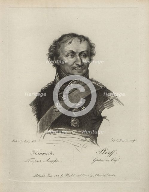 Portrait of General Count Matvei Ivanovich Platov (1757-1818), 1813.