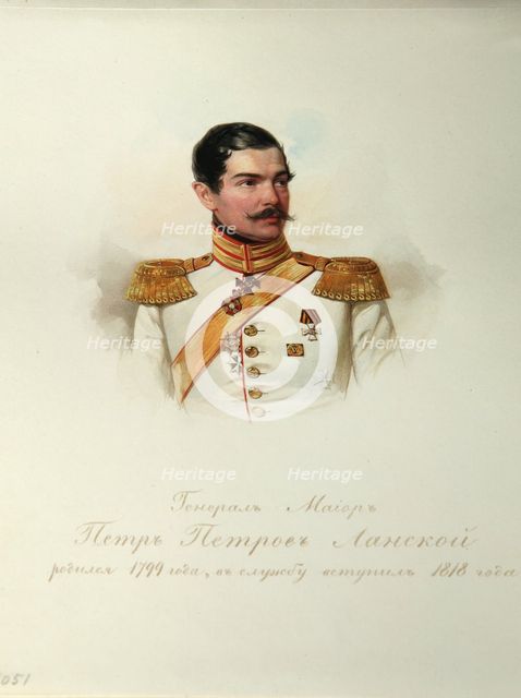 Portrait of General Pyotr Petrovich Lanskoy (1799-1877) (From the Album of the Imperial Horse Guards), 1846-1849. Artist: Hau (Gau), Vladimir Ivanovich (1816-1895)