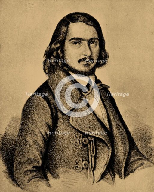 Portrait of Georg Herwegh (1817-1875) , 1841. Creator: Anonymous.