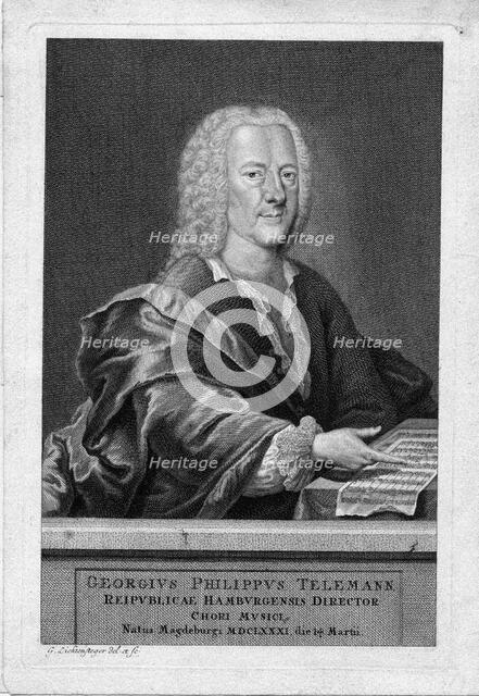 Portrait of Georg Philipp Telemann (1681-1767). Artist: Lichtensteger, Georg (1700-1781)