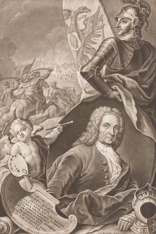 Portrait of Georg Philipp Rugendas (1666-1742), c. 1745. Creator: Haid, Johann Gottfried (1710-1776)