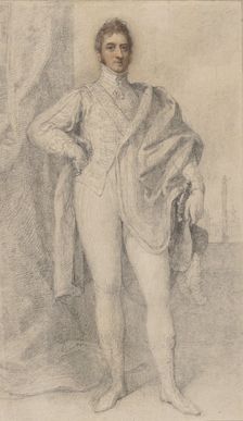 Portrait of George, 5th Duke of Marlborough, with Blenheim in the Distance, 1817-21. Creator: Richard Cosway