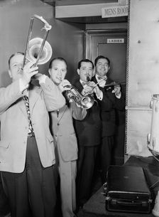 Portrait of George Brunis and Tony Parenti, Jimmy Ryan's (Club), New York, N.Y., ca. Aug. 1946. Creator: William Paul Gottlieb