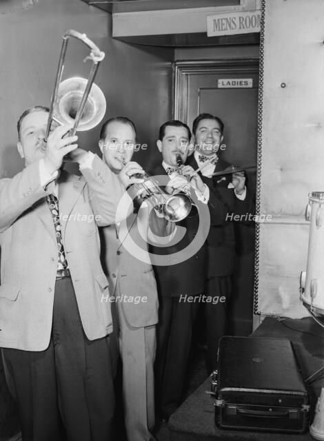 Portrait of George Brunis and Tony Parenti, Jimmy Ryan's (Club), New York, N.Y., ca. Aug. 1946. Creator: William Paul Gottlieb.