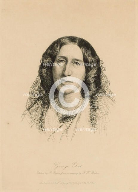Portrait of George Eliot (1819-1880) , 1882. Creator: Rajon, Paul-Adolphe (1842-1888).
