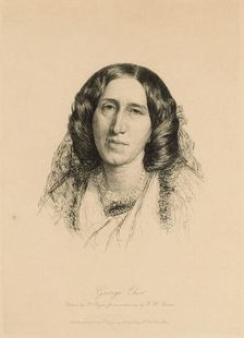 Portrait of George Eliot (1819-1880) , 1882. Creator: Rajon, Paul-Adolphe (1842-1888)
