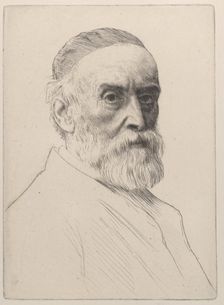 Portrait of George Frederic Watts, 1879. Creator: Alphonse Legros