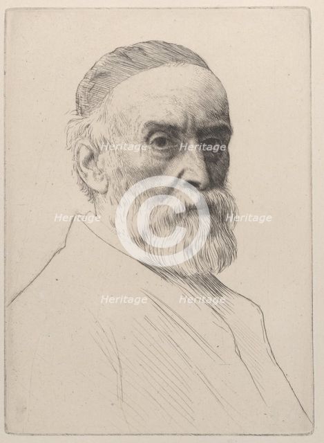 Portrait of George Frederic Watts, 1879. Creator: Alphonse Legros.