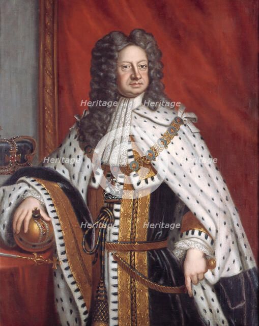 Portrait of George I in Anointment Robe. Artist: Kneller, Sir Gotfrey (1646-1723)