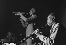 Portrait of George Lewis and Bunk Johnson, Stuyvesant Casino, New York, N.Y., ca. June 1946. Creator: William Paul Gottlieb