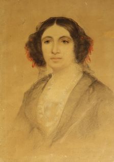 Portrait of George Sand, 1840. Creator: Anonymous