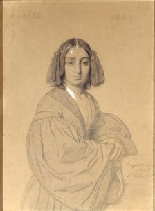 Portrait of George Sand, 1837. Creator: Calamatta, Luigi (1802-1869)