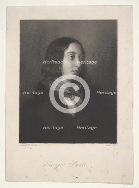 Portrait of George Sand, 1837. Creator: Luigi Calamatta.