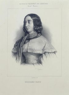 Portrait of George Sand. Creator: Julien, Bernard Romain (1802-1871)