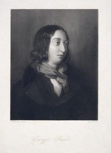 Portrait of George Sand, pub. 1837. Creator: Luigi Calamatta (1802 - 1869)
