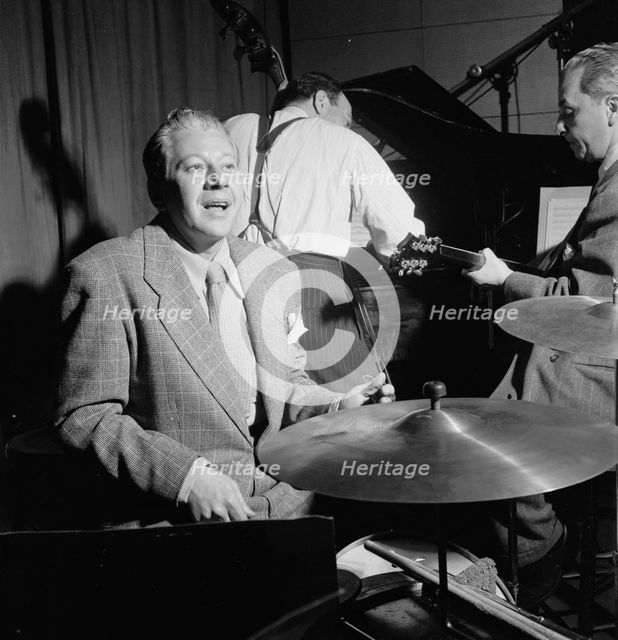 Portrait of George Wettling, Museum of Modern Music program, ABC studio, N.Y., ca. May 1947. Creator: William Paul Gottlieb.