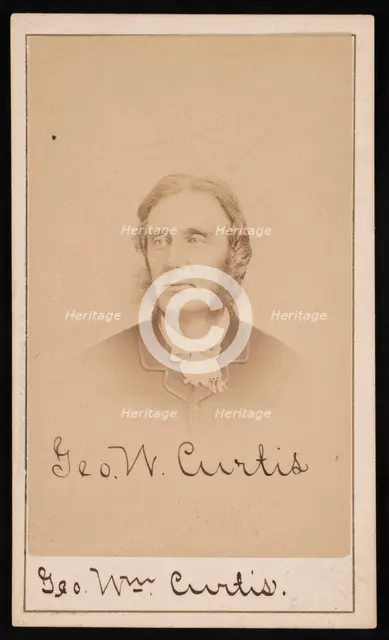 Portrait of George William Curtis (1824-1892), Circa 1870s. Creator: Purdy & Frear.