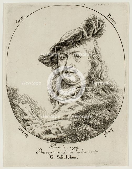 Portrait of Gerard Dou, the Painter, 1660/80. Creator: Godfried Schalcken.