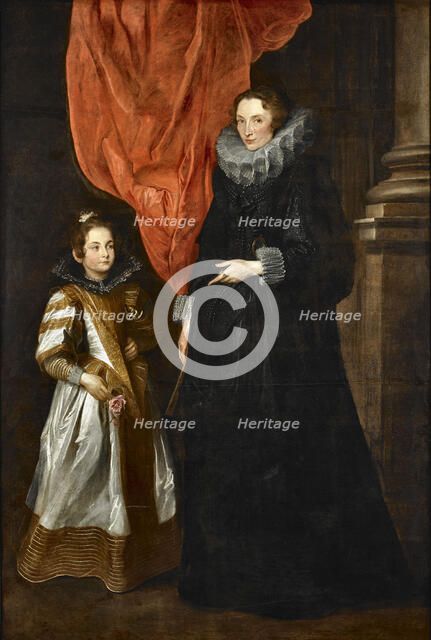 Portrait of Geronima Brìgnole Sale with her daughter Maria Aurelia, 1627. Creator: Dyck, Sir Anthonis van (1599-1641).