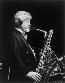 Portrait of Gerry Mulligan, ca. 1980s. Creator: William Paul Gottlieb