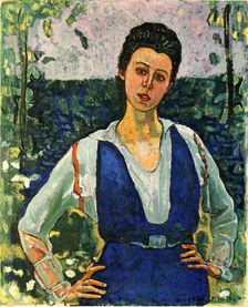 Portrait of Gertrud Müller in the garden, 1916