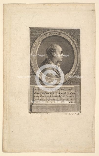 Portrait of Gessner, 1775. Creator: Augustin de Saint-Aubin.