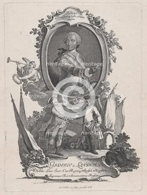 Portrait of Gideon a Laudohn, Nobbleman of Livonia (Latvia), ca. 1740-1760., Creator: Johann Esaias Nilson.