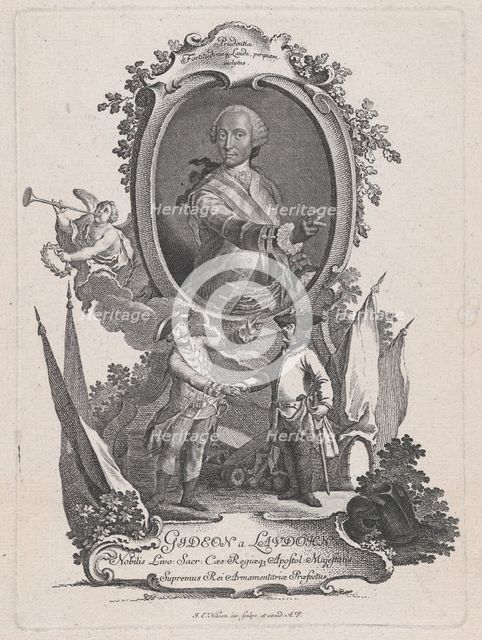 Portrait of Gideon a Laudohn, Nobbleman of Livonia (Latvia), ca. 1740-1760., Creator: Johann Esaias Nilson.