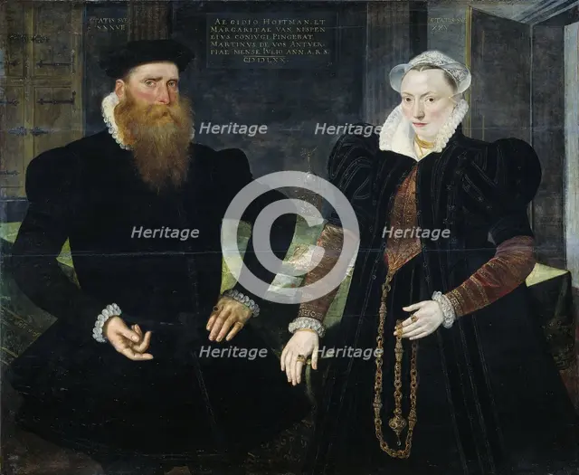 Portrait of Gillis Hooftman, Shipowner, and his Wife Margaretha van Nispen (Gilles van Eichelenberg, Creator: Martin de Vos.