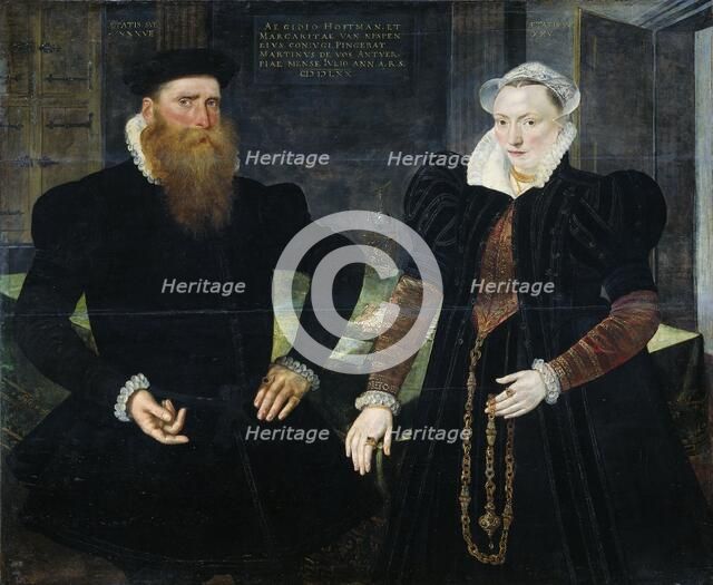 Portrait of Gillis Hooftman, Shipowner, and his Wife Margaretha van Nispen (Gilles van Eichelenberg, Creator: Martin de Vos.
