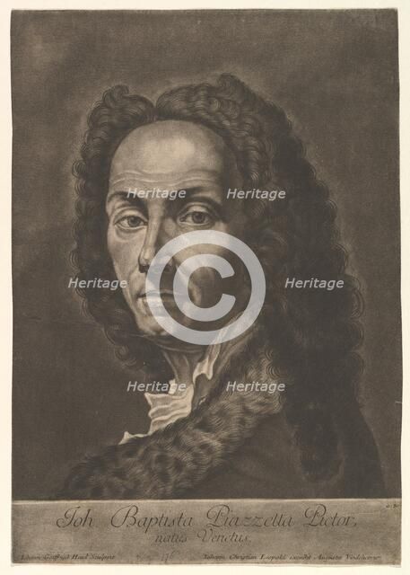 Portrait of Giovanni Battista Piazzetta, early 18th century. Creator: Johann Gottfried Haid.