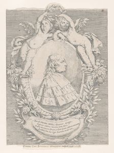 Portrait of Giovanni Girolamo Sbaraglia, within an oval flanked by two putti on cornucopia..., 1716. Creator: Donato Creti