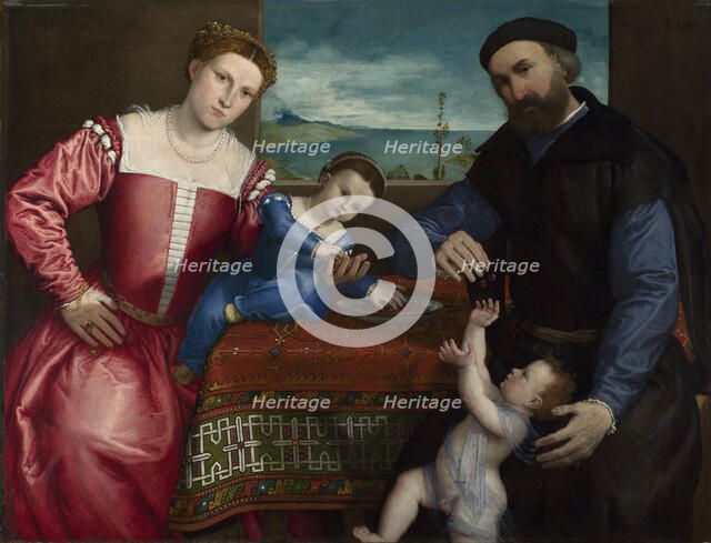 Portrait of Giovanni della Volta with his Wife and Children, 1547. Artist: Lotto, Lorenzo (1480-1556)