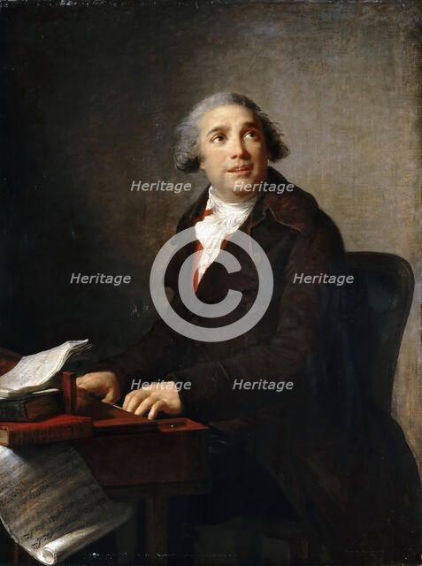 Portrait of Giovanni Paisiello (1740-1816) at the Harpsichord. Artist: Vigée-Lebrun, Marie Louise Elisabeth (1755-1842)