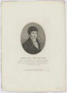 Portrait of Girolamo Crescentini (1762-1846), after 1800. Creator: Breitkopf & Härtel